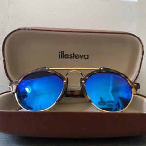 Illesteva Milan 2 (Havana & Blue Mirror) Sunglasses
